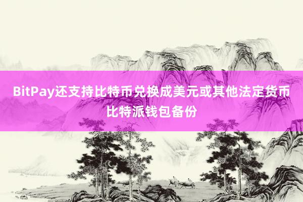 BitPay还支持比特币兑换成美元或其他法定货币比特派钱包备份