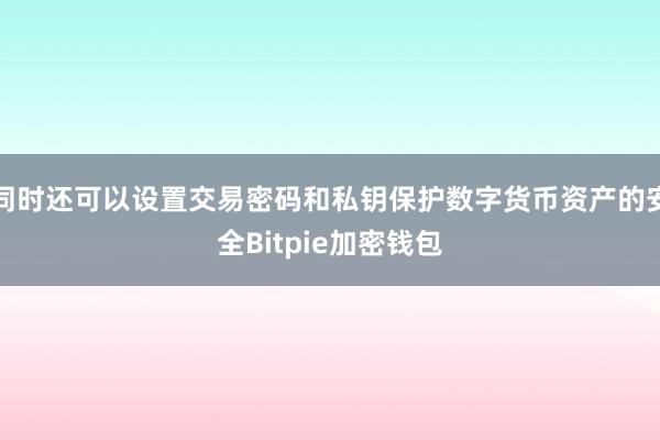 同时还可以设置交易密码和私钥保护数字货币资产的安全Bitpie加密钱包