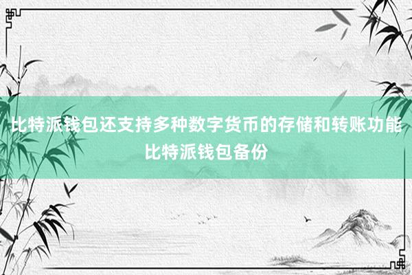 比特派钱包还支持多种数字货币的存储和转账功能比特派钱包备份