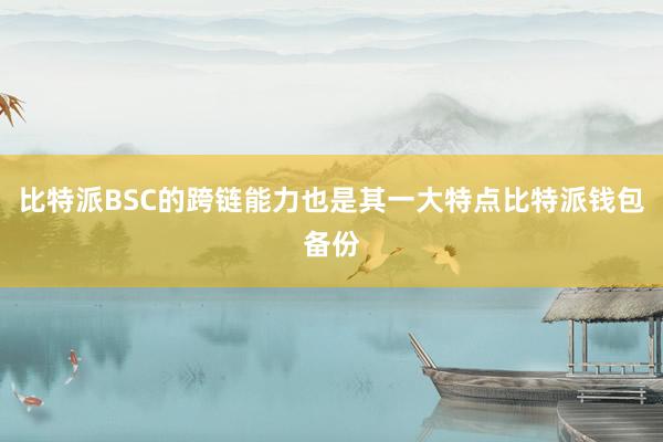 比特派BSC的跨链能力也是其一大特点比特派钱包备份