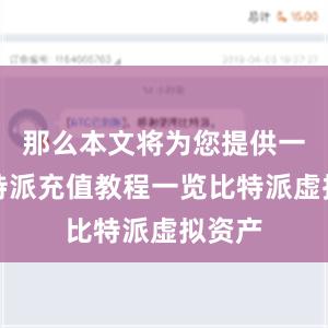 那么本文将为您提供一份比特派充值教程一览比特派虚拟资产